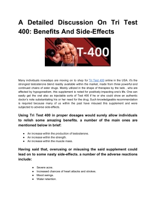 Tri Test 400