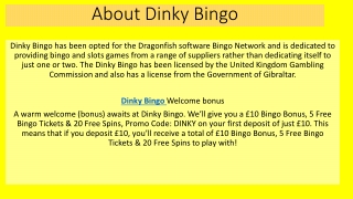 Dinky Bingo - Get £10 Bingo Bonus, 5 Free Bingo Tickets & 20 Free Spins