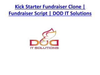 Kick Starter Fundraiser Clone | Fundraiser Script | DOD IT Solutions