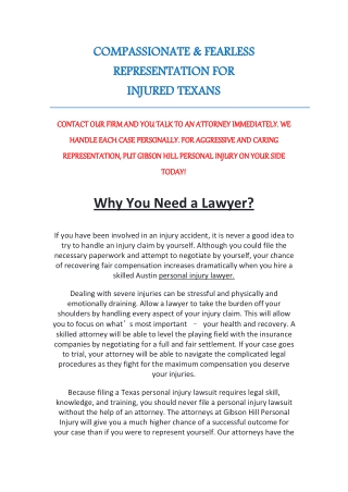 Austin personal injury Lawyers