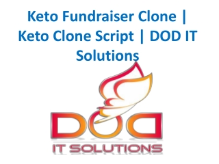 Keto Fundraiser Clone | Keto Clone Script | DOD IT Solutions