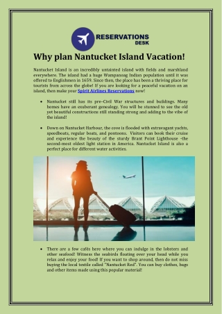 Why plan Nantucket Island Vacation!
