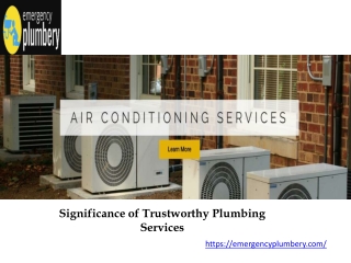 Significance of Trustworthy Plumbing Services