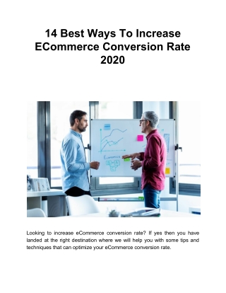14 Best Ways To Increase ECommerce Conversion Rate 2020