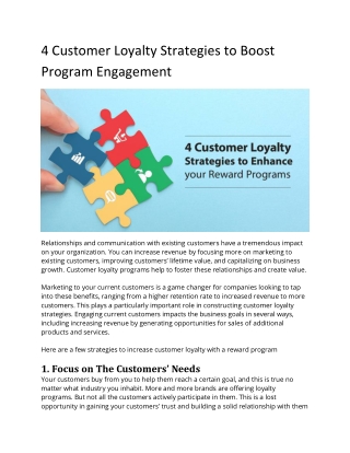 4 Customer Loyalty Strategies to Boost Program Engagement