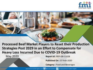 Processed Beef Market Value Will Exhibit a Nominal Uptick in 2029 as Corona Virus Outbreak Prevails as a Global Pandemic