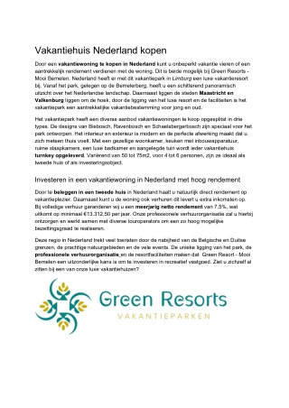 Green Resorts Sales