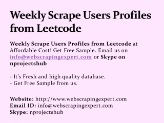 Weekly Scrape Users Profiles from Leetcode