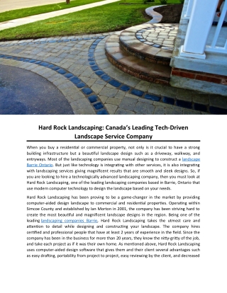 Hard Rock Landscaping: The Best Landscaping Company in Barrie