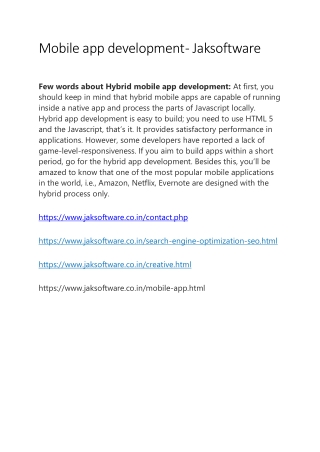 Mobile App Development Services Company in Delhi-Jaksoftware