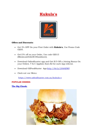 5% Off - Kukula's Burger Restaurant North Parramatta NSW