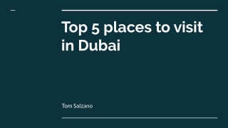 Top 5 places to visit in Dubai: Tom Salzano