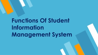 What are the functionalities of school management system?