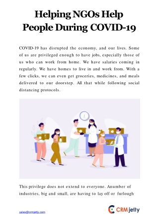 Helping NGOs Help People During COVID-19
