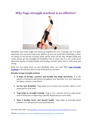 Why Yoga strength workout is so effective?