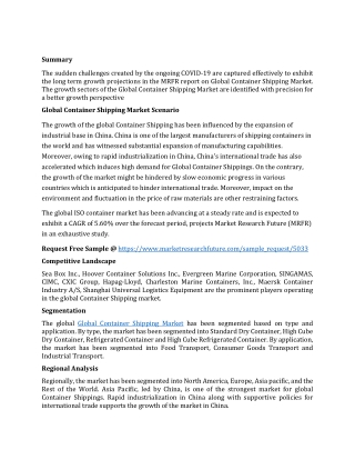 Global Container Shipping Market