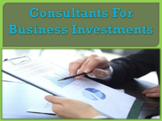 Consultants For Business Investments