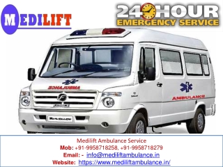 Get Medilift Ambulance Service in Pitampura and Saket with all Medical Facilities