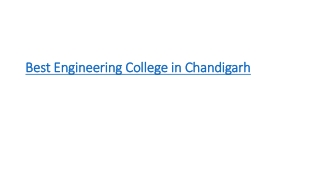 Best Engineering College in Chandigarh