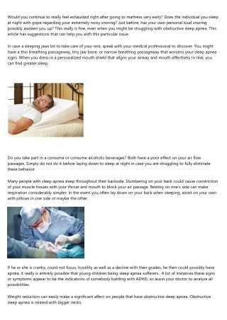 Best Methods For Overcoming Sleep Apnea Signs