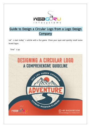 Guide to Design a Circular Logo from a Logo Design Company