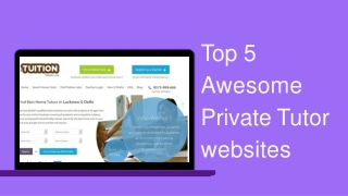 Top 5 Awesome Private Tutor websites