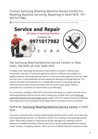 Samsung Washing Machine Repair Service in Delhi