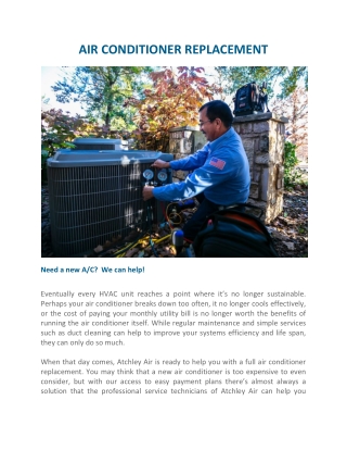 AIR CONDITIONER REPLACEMENT