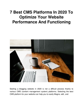 7 Best CMS Platforms In 2020 To Optimize Your Website Performance And Functioning