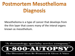 Postmortem Mesothelioma Diagnosis