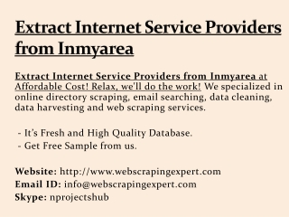 Extract Internet Service Providers from Inmyarea