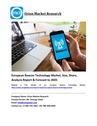 European Beacon Technology Market Growth, Size, Share, Industry Report and Forecast 2019-2025