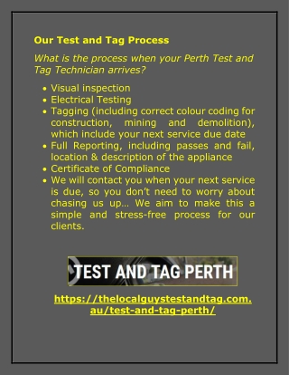 Test and Tag Services in Perth