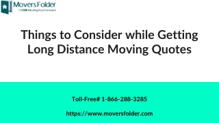 Important Points that Determine Long Distance Moving Quotes