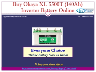 Buy Okaya XL 5500T (140Ah) Inverter Battery Online