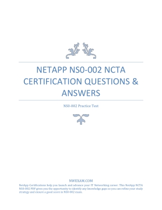 LATEST NETAPP NS0-002 NCTA CERTIFICATION QUESTIONS & ANSWERS