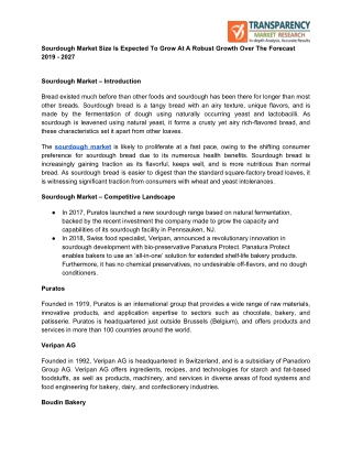 Sourdough Market Size Is Expected To Grow At A Robust Growth Over The Forecast 2019 – 2027