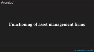 Functioning of asset management firms