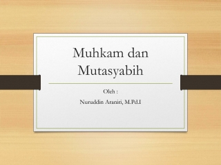 Muhkam dan Mutasyabihat