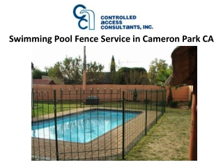 Swimming Pool Fence Service in Cameron Park CA