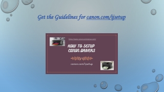 Get the Guidelines for canon.com/ijsetup