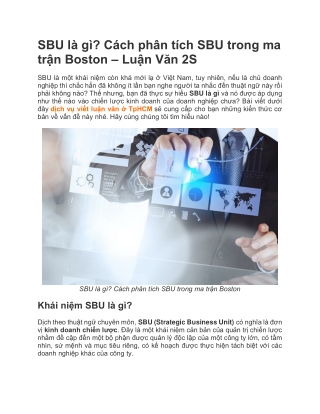 SBU là gì? Cách phân tích SBU trong ma trận Boston | Luận Văn 2S