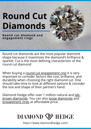 Round Cut Diamonds and Engagement Rings