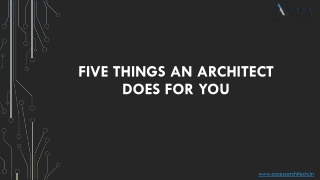 Five Things an architect does for you