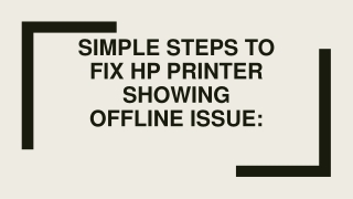 How To Fix If HP Printer Showing Offline Issue