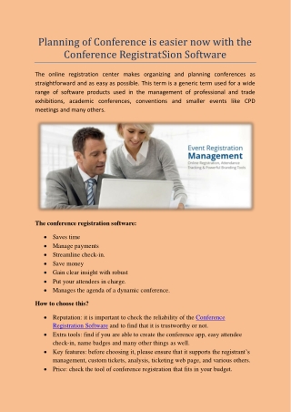 Planning of Conference is easier now with the Conference RegistratSion Software