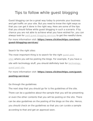 Tips to follow while guest blogging