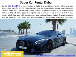 Sports Car Rental Dubai | Range Rover Rental Dubai