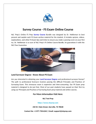 Survey Course - FS Exam Online Course