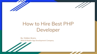 How to Hire Best PHP Developer
